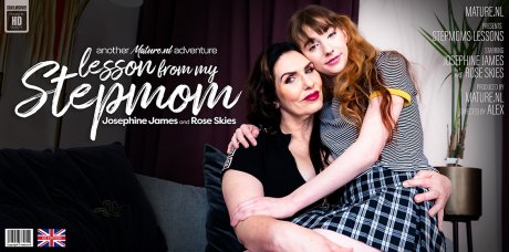 Maturenl porn pics MILF Josephine James has a very naughty lesson to teach to her stepdaughter Rose Skies