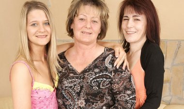 Three Old and Young Lezzies Take It to Town - Mature.nl