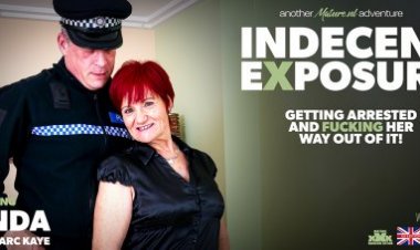 Mature Linda getting arrested for indecent exposure
