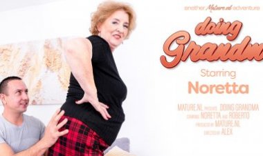 70 year old grandma Noretta gets fucked by a young guy