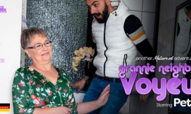 Granny neighbour voyeur - Grandma Petra is getting a surprise visit