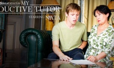 My seductive 59 year old tutor Nata, loves my young hard cock