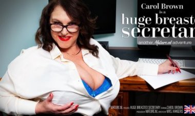 Huge breasted secretary Carol brown is horny at work
