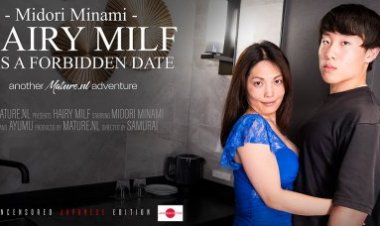 This toyboy has a forbidden date with hairy MILF Midori Minami