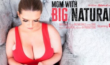 Big natural breasted mom Dani playing with her pussy