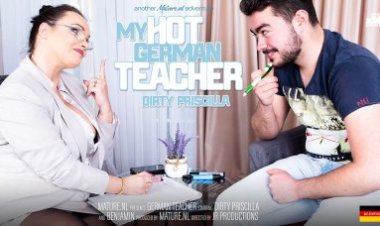 Hot MILF Dirty Priscilla teaches a toyboy all her naughty ways