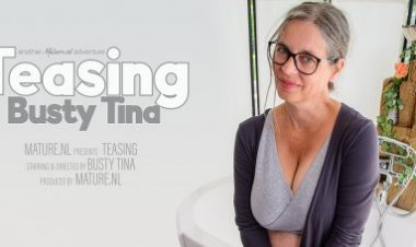 Peeping at the big tits and the hairy pussy from German Busty Tina