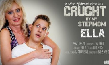 Horny toyboy fucking his stepmom Ella with his big dick after she catches him masturbate