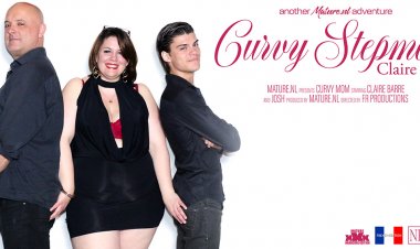 Fucked by a father and a son in one day, curvy big butt stepmom Claire Barre does them all