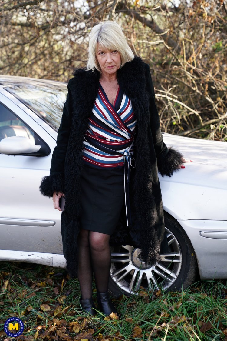 Naughty mature Amy takes on four guys at once