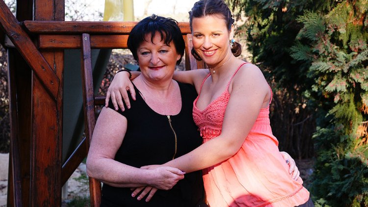 Naughty old and young lesbians have fun