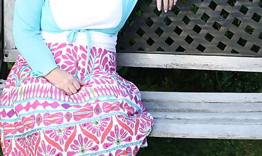 Naughty mature slut fucking a toy boy in the garden