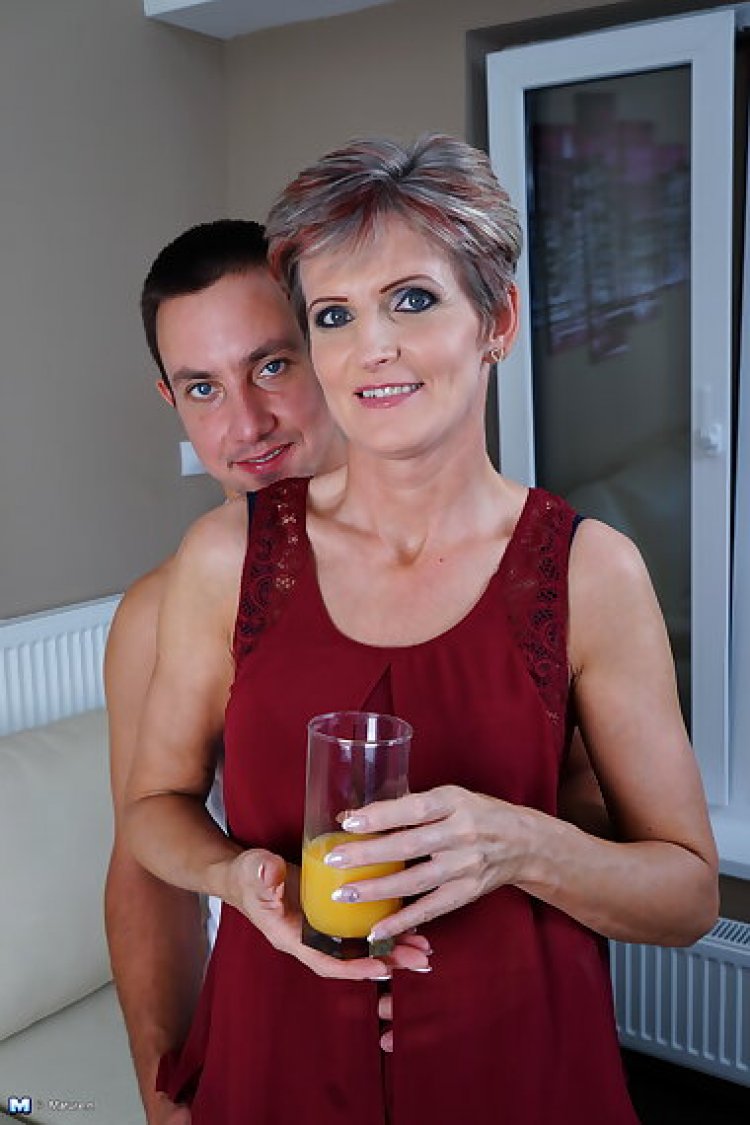 Horny housewife doing her toy boy