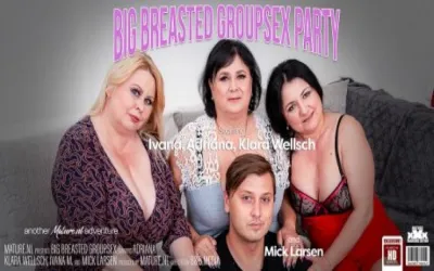 A hot and steamy big breasted groupsex party
