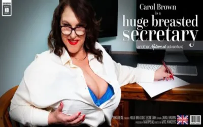 Huge breasted secretary Carol brown is horny at work