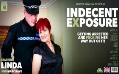 Mature Linda getting arrested for indecent exposure