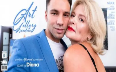 MILF Diana has an Art Gallery Sexdate with a young stud