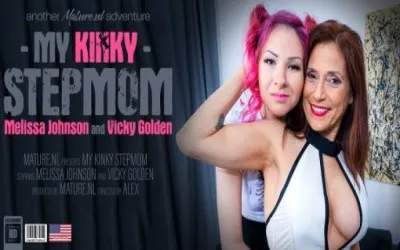 My kinky lesbian Stepmom Melissa Johnson is fucking me with a strapon