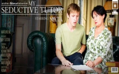 My seductive 59 year old tutor Nata, loves my young hard cock
