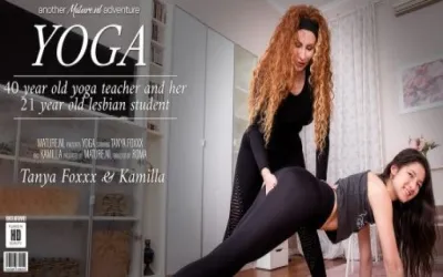 Old and young lesbian yoga class goes wicked