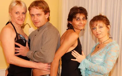 One Dude Fucking Three Horny Mature Sluts - Mature.nl