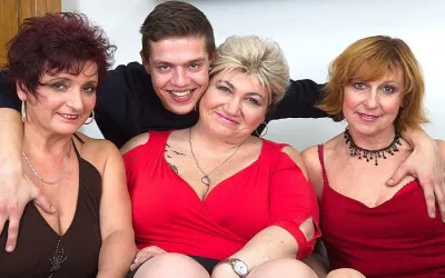 One Lucky Guy Having Funwith Three Mature Sluts - Mature.nl