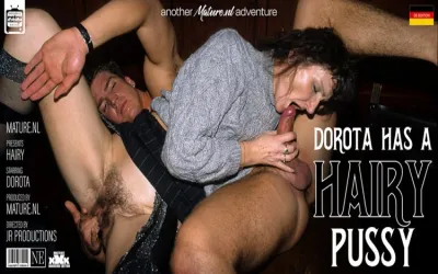 Super hairy mature Dorota is enjoying her toyboy very much!
