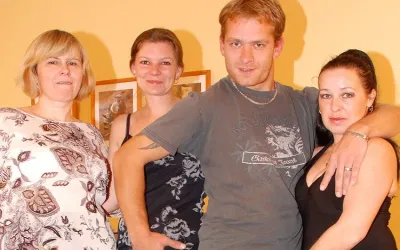 This Lucky Dude Fucks Three Older Women - Mature.nl