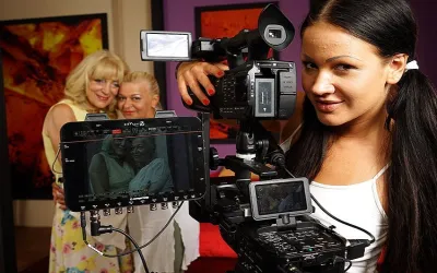 Three Horny Old and Young Lesbians Making a Movie - Mature.nl