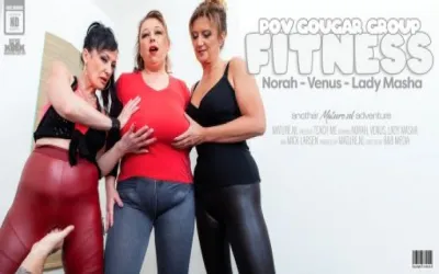 Three naughty cougars go wild for the cock from their instructor