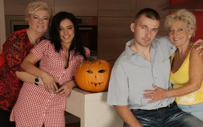 Three Old and Young Lesbians Do Each Other and Get Some Cock as Well - Mature.nl