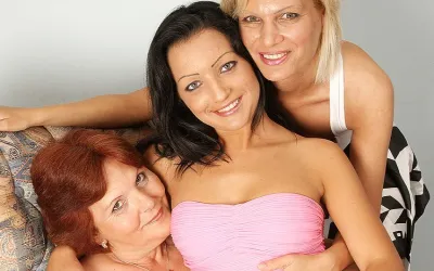 Three Old and Young Lezzies Love to Get Wet - Mature.nl