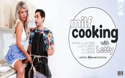 Toyboy cook fucking his hot Stepmilf Letty in the livingroom