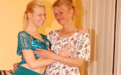 Two Blonde Old and Young Lesbians Have Fun - Mature.nl