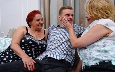 Two Naughty Mature Sluts Getting Fucked by One Younger Guy - Mature.nl