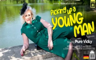 Young man gets picked up by a horny cougar to fuck at home